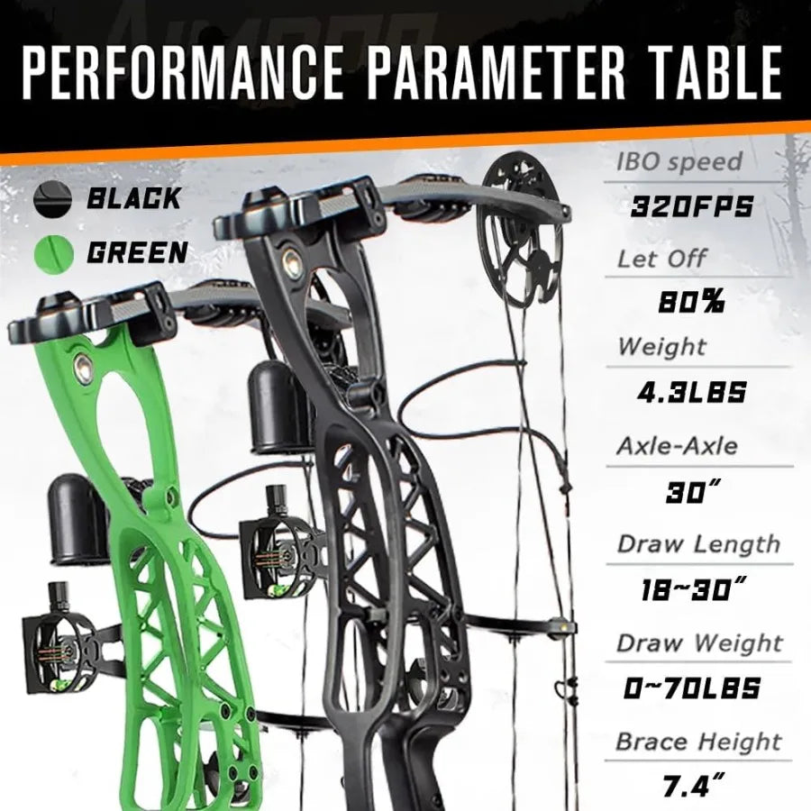 Archery Compound Bow Set Draw Length 1830 Draw Weight 070 LBS Hunting Bow with All Accessories Bow and Arrow for Archery Huntin