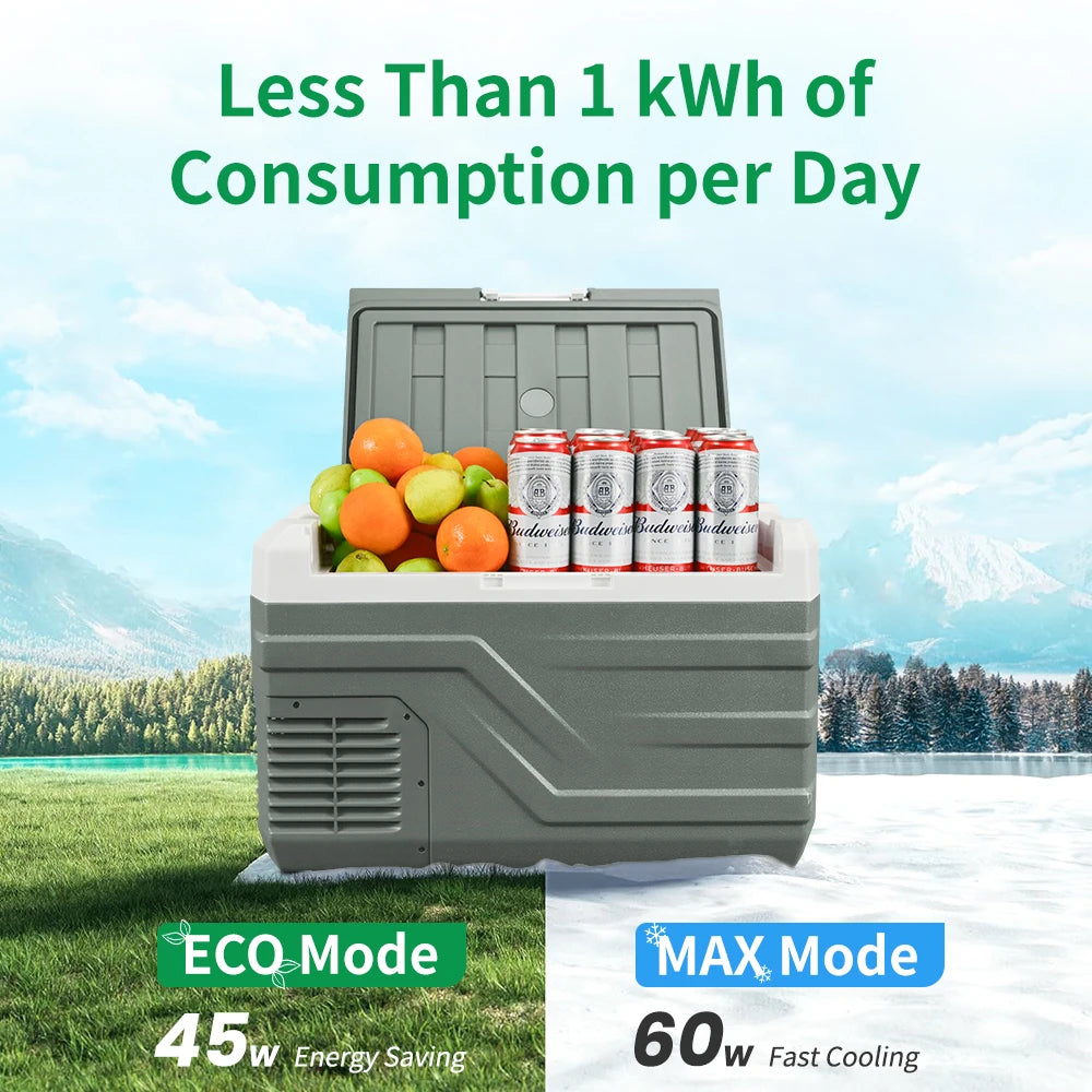 25L 35L 45L Car Refrigerator 12V Compressor Fridge Freezer 12/24V DC 100-240V AC Portable Cooler for Camping Travel