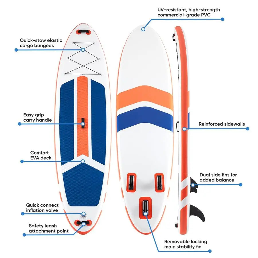 Inflatable Stand Up Paddle Board with Premium SUP Paddleboard Accessories,2in1 Paddle,Wide Stable Design,NonSlip Comfort Deck fo