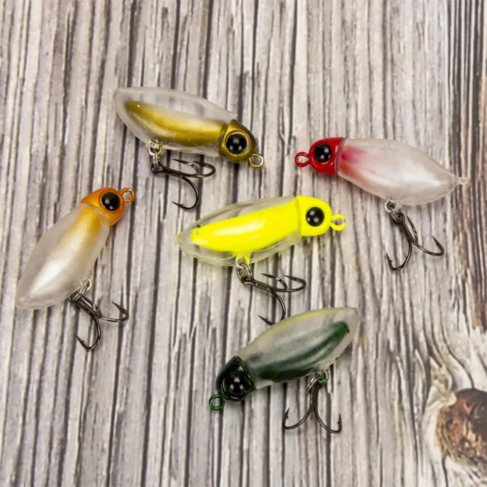 5pcs Insect Micro Bait 40mm 2.3g Trout Lure Artificial Bait Wobblers for Freshwater and Saltwater Fishing