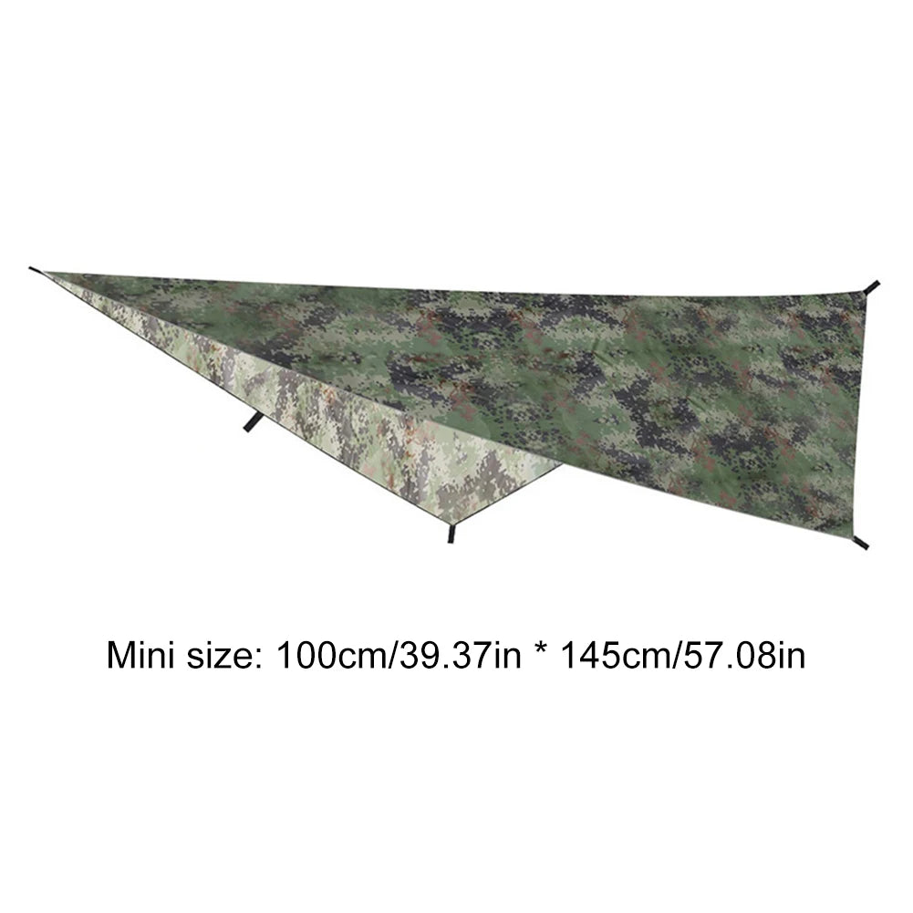 Camouflage Awning Sun Shelter 210T Polyester Yarn Camping Tent Tarp Waterproof Foldable Ultra-light Picnic Backpacking Equipment