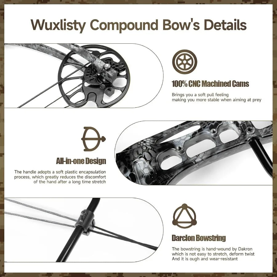 Compound Bows Draw Weight 3070lbs Ready to Shoot Bow and Arrow Set for Adults Archery Set Come with All The Accessories