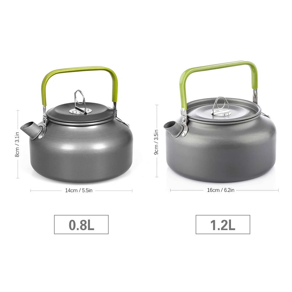 1.6L Portable Water Kettle Water Pot Teapot Coffee Pot Indoor Aluminum Alloy Tea Kettle Outdoor Camping Hiking Picnic Pot