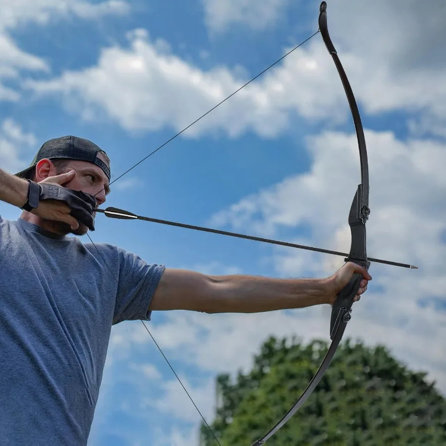 57 Takedown Youth Recurve Bow for Beginner Teenagers Hunting Black Long Bow Right Left Hand Adjustable Draw Weight 2