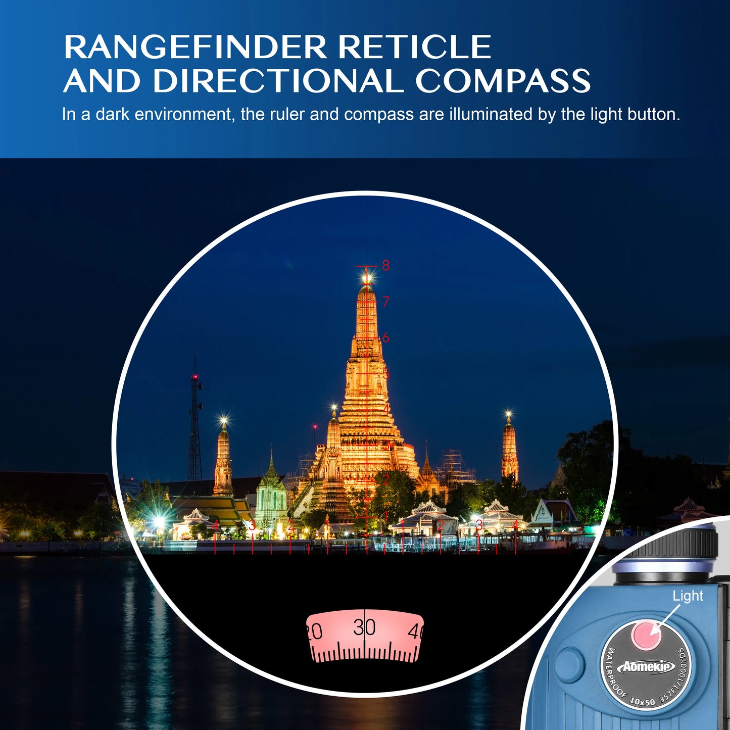 10X50 Marine Waterproof Binoculars for Adults with Illuminated Rangefinder Compass BAK4 IPX7 for Boating Hunting Fishing