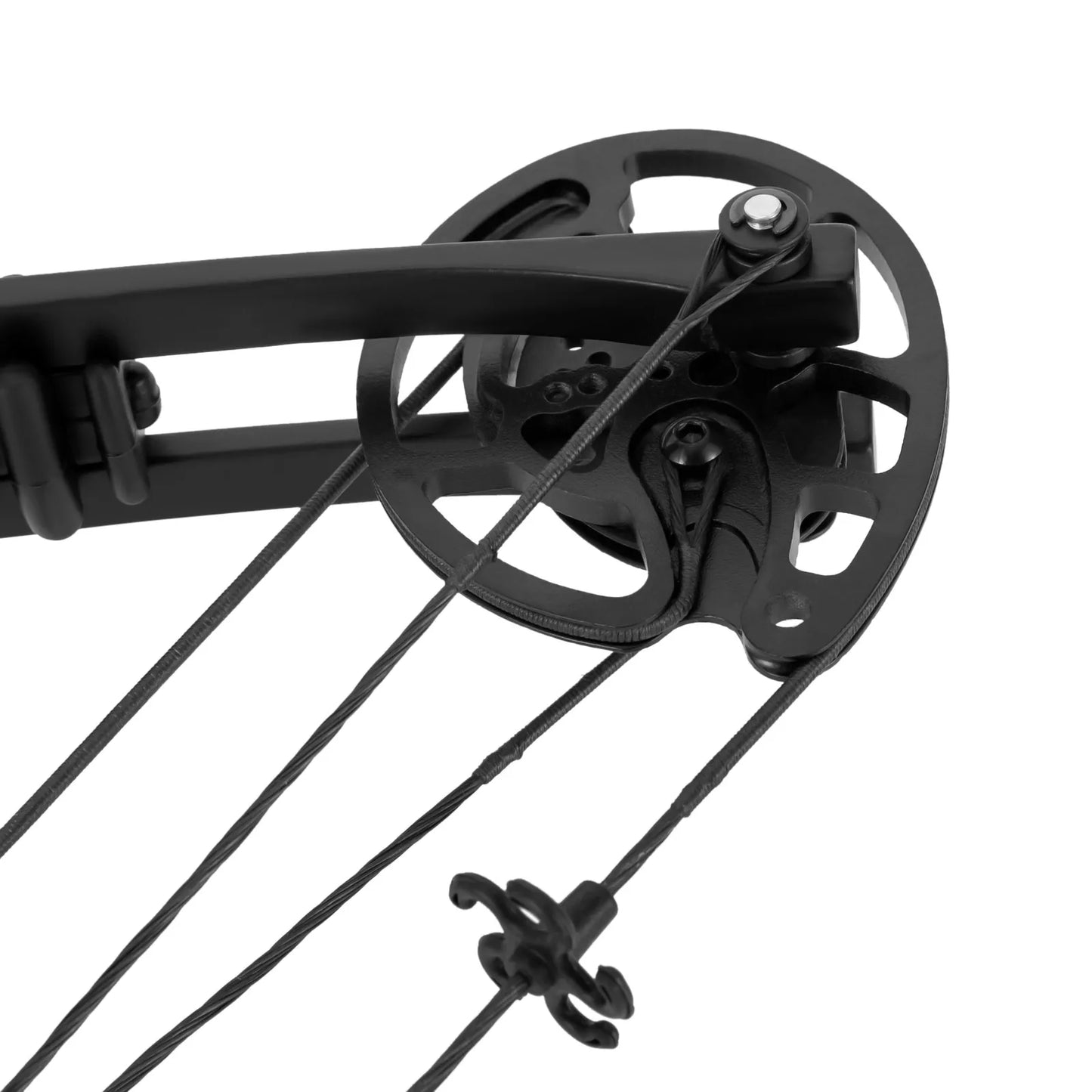 Black Compound Bow for Adults Right Hand Adjustable Hunting Kit 3 Pin Lighted Sight Rest Quiver Draw Weight