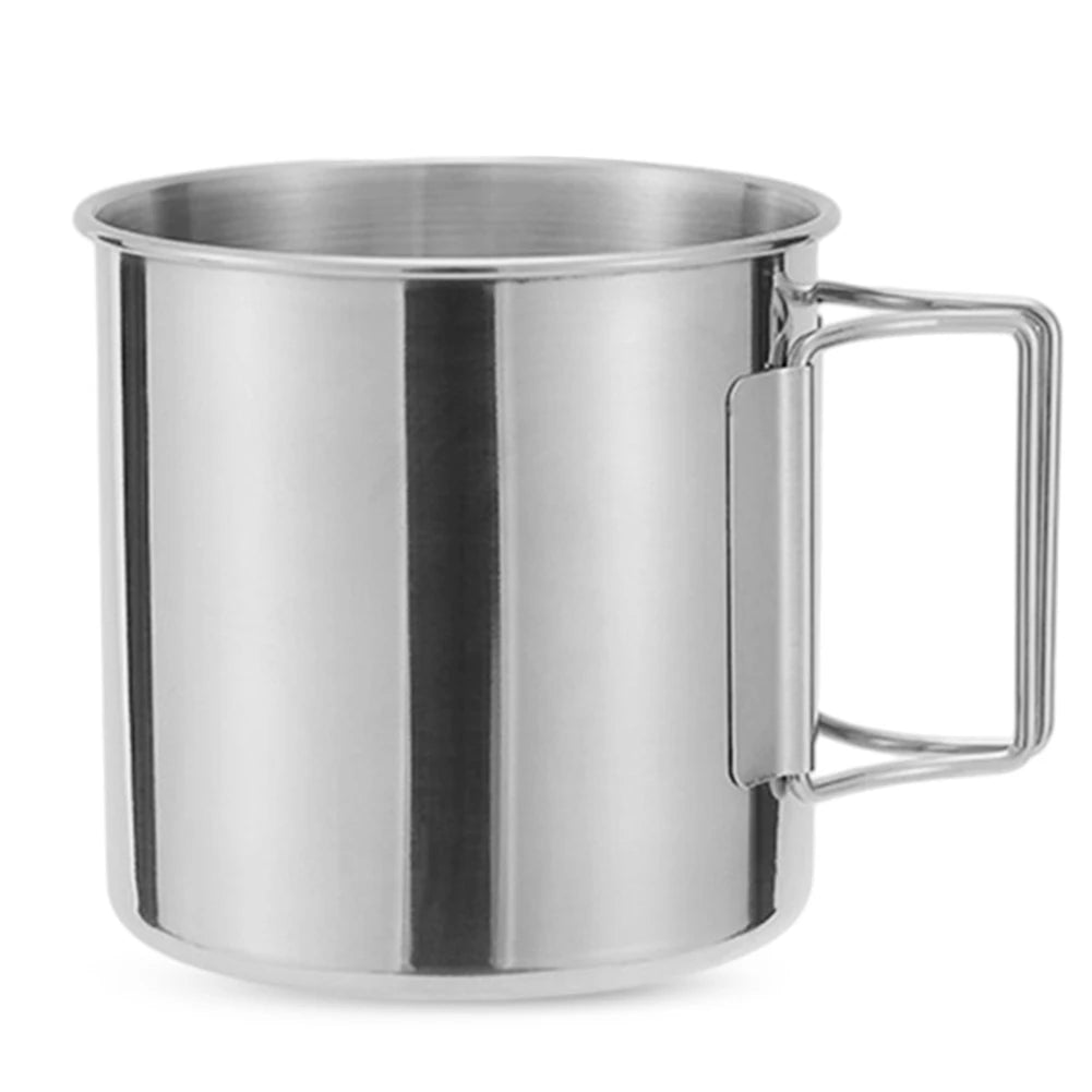 Coffee Cup with Foldable Handle Camping Mug Lightweight Portable Camping Cup Stainless Steel for Camping Hiking