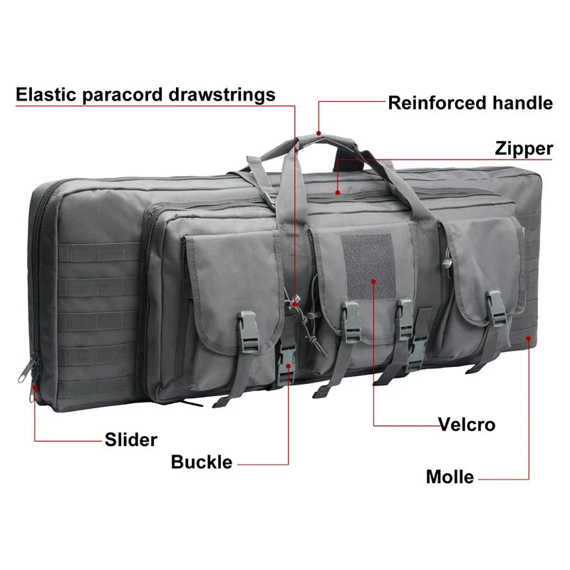 32 38 42 48 inch Tactical Double Rifle Case Mobile Rifle Bag Sniper Airsoft Gun Case Backpack Hunting Gun Holster