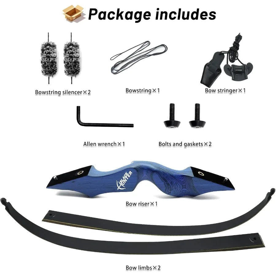 Black Hunter Original Takedown Recurve Bows for Adults Archery Recurve Bow Set 60  lbs Right Hand for Outdoor Ta