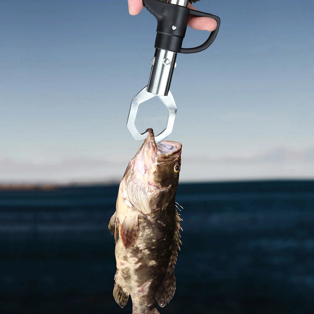 23CM Stainless Steel Fishing Gripper Fish Controller Portable Fish Grip Lip Catcher Pliers Fish Lip Grabber Fishing Equipment