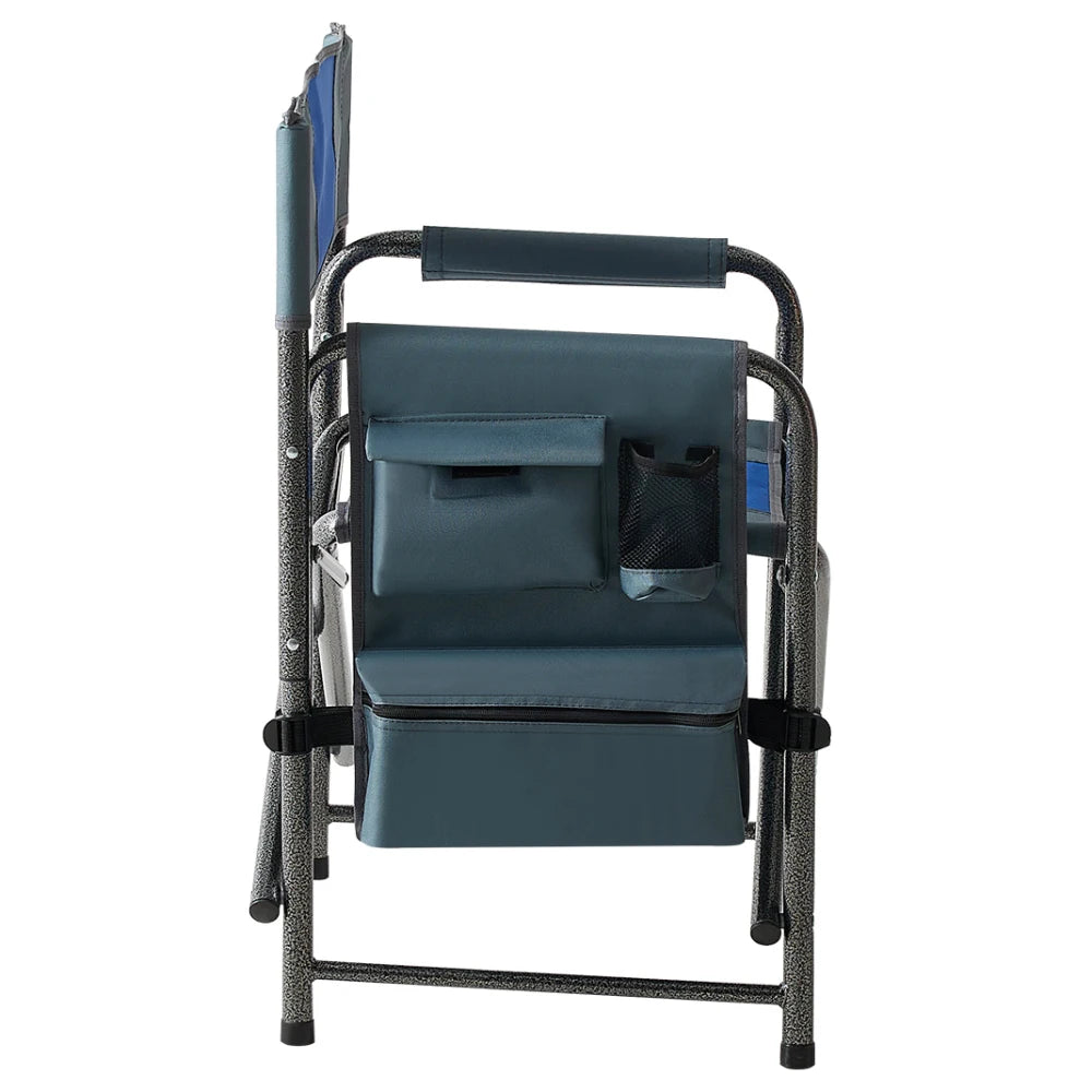 2-piece Padded Folding Outdoor Chair with Storage Pockets Lightweight Oversized 400lbs Capacity for Camping Picnics Fishing