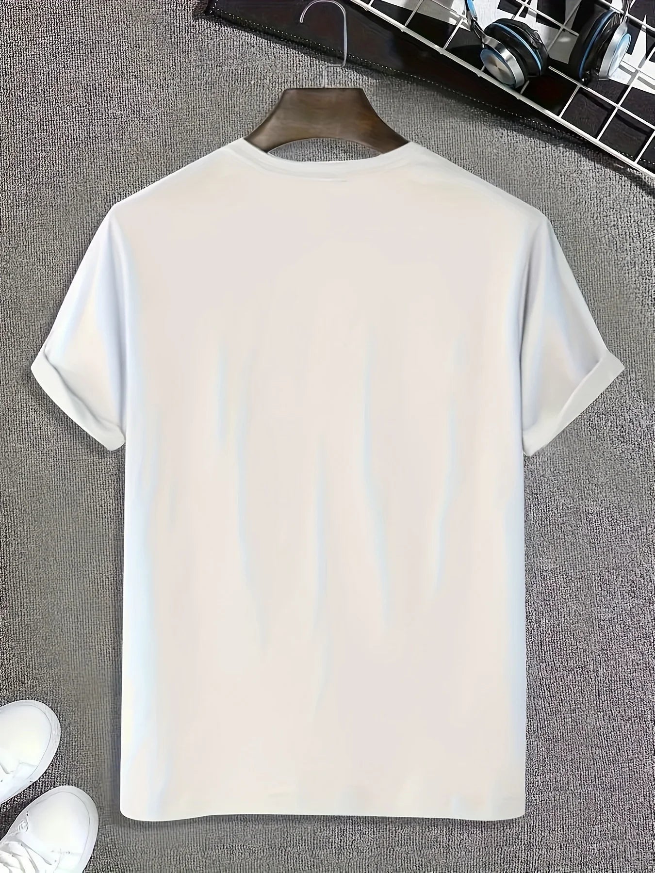 Men's Front Print T-shirt Fishing 100% Cotton Funny Graphic Tee Summer Casual Tee Top