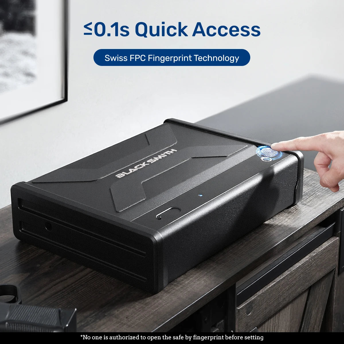 Biometric Pistol Safe Gun Locker Box w/ APP Control and Fingerprint 5-Quick Access Handgun Safe for 2 Pistols