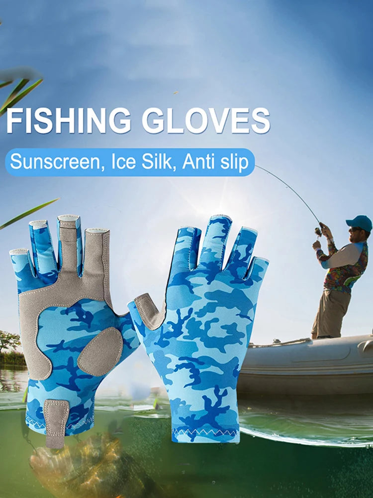 Half Finger Workout Gloves Anti-sting Fingerless Fishing Gloves Wear-resistant Anti-cutting Non-slip Outdoor Fishing Accessories