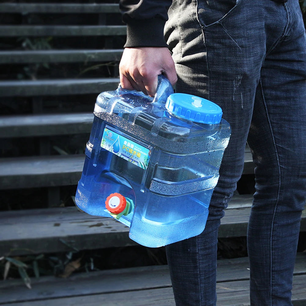 Drinking Water Jug with Spigot Leakproof Camping Water Tank Large Capacity Water Storage Container for Hiking Self-Driving Tour