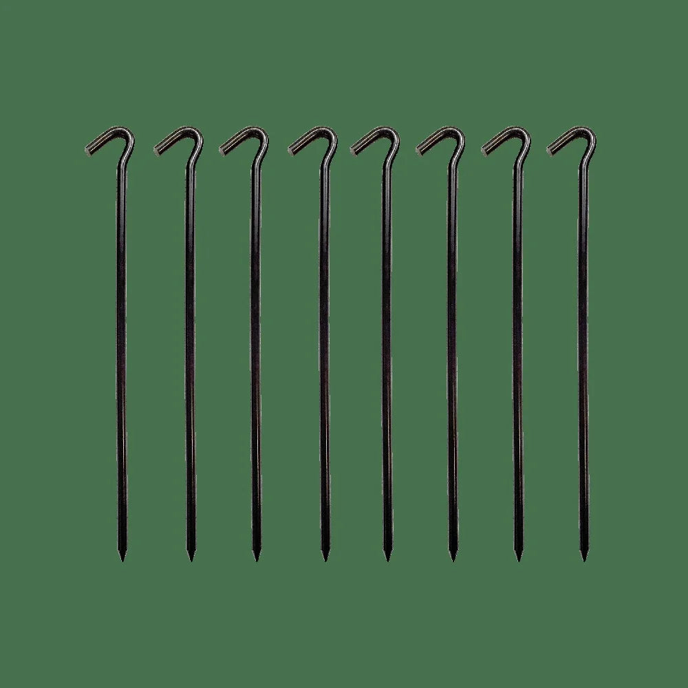 Heavy Duty Steel Tent Stakes 12.5 Inch 8-Pack Durable Pegs Tents Awnings Hunting Blinds Firm Ground Anchoring