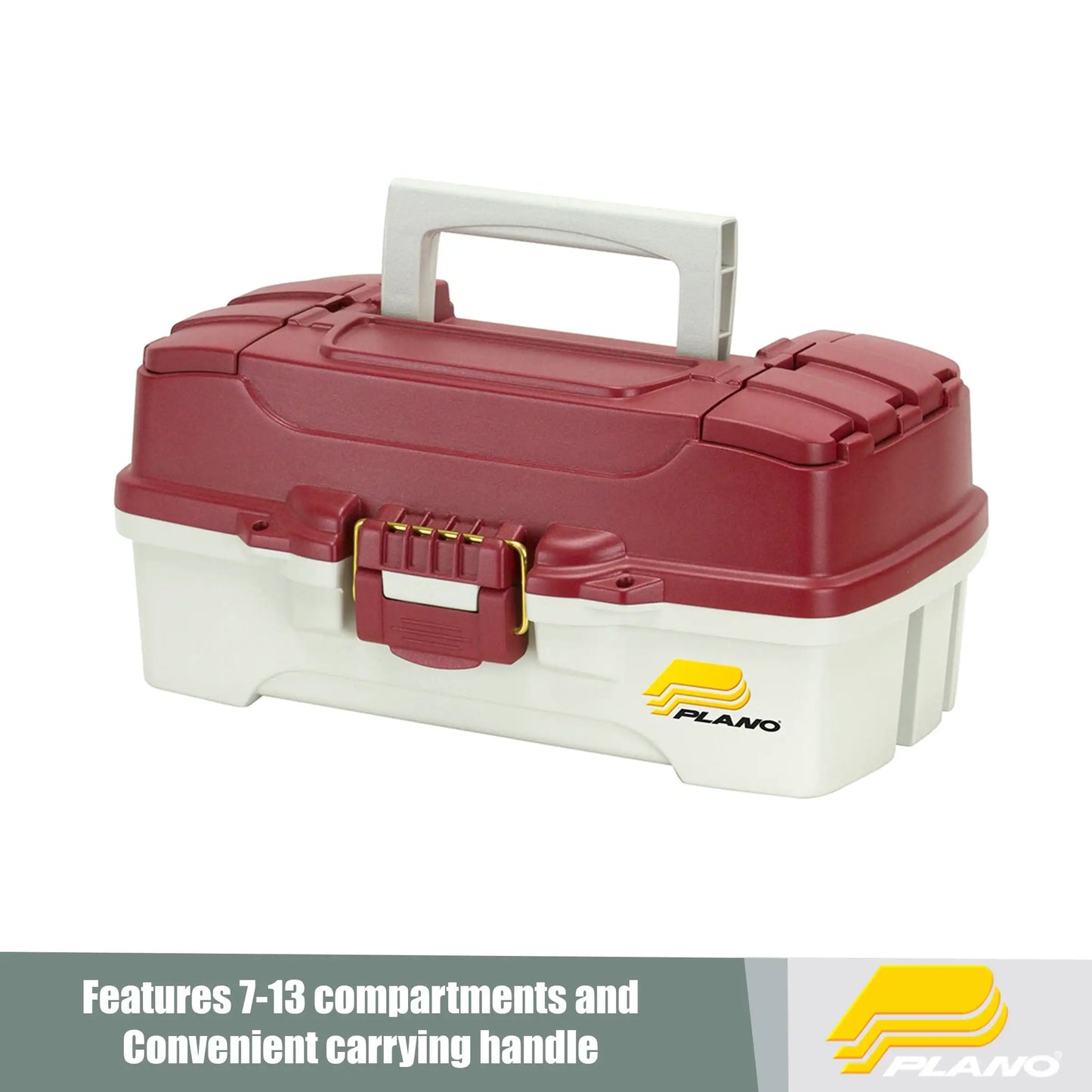 1-Tray Tackle Box with Dual Top Access, Red Metallic/Off White (620106)