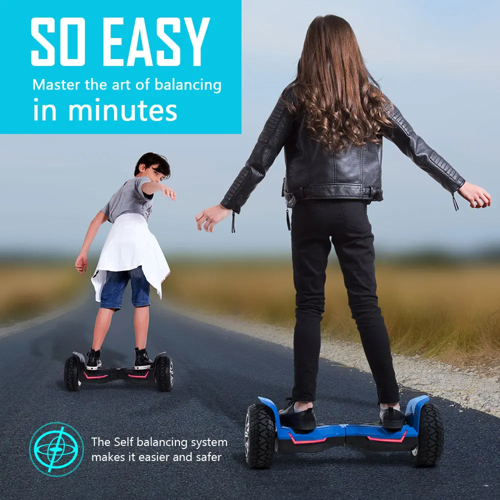Warrior Off-Road Self-Balancing Scooter 8.5 Inch 350W X 2 with Music Speaker And LED Lights 10mph - Indoor And Outdoor Use