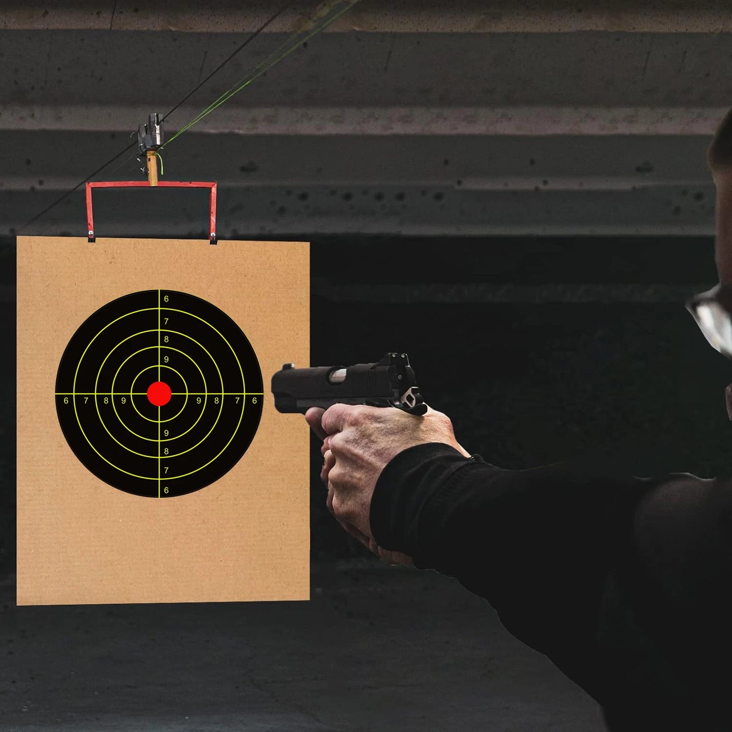 JOAXOR 12x12 Inch Splatter Adhesive Targets Stickers Reactive Shooting Targets with Yellow Effect