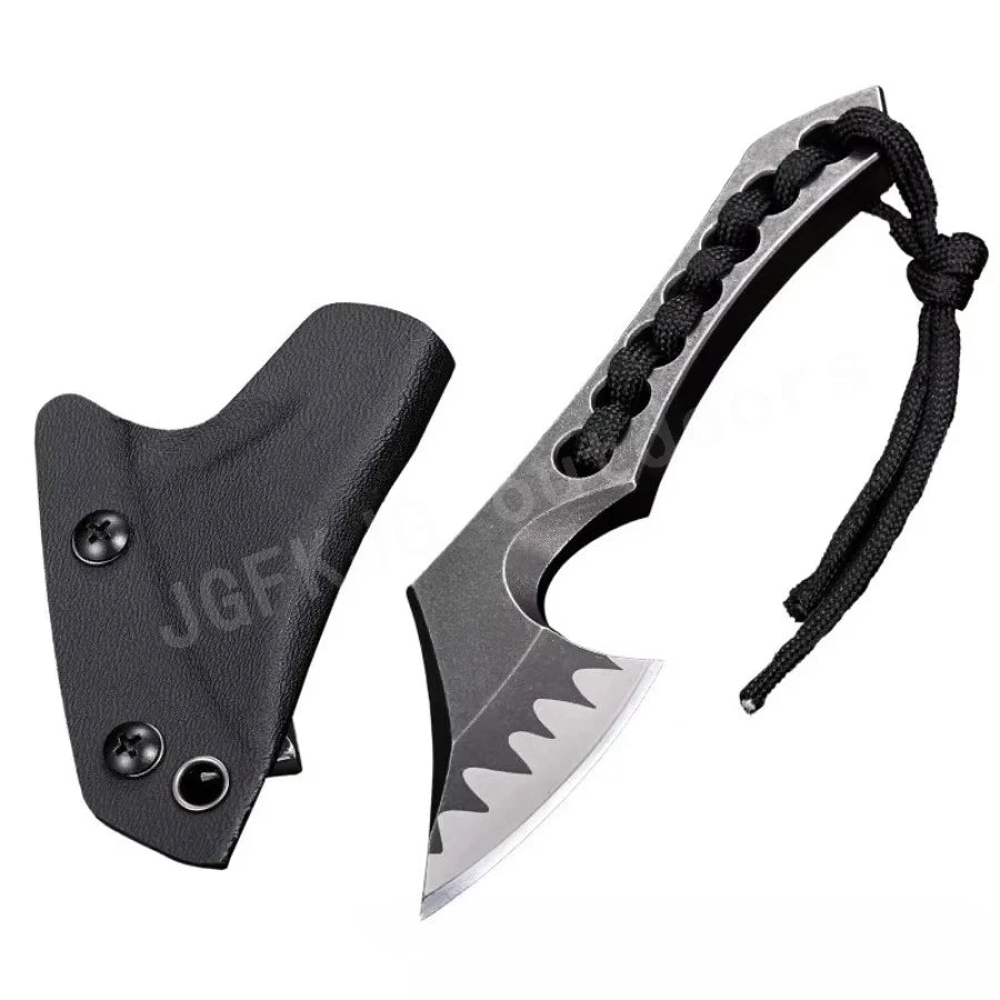 Multi-functional Small Axe Durable D2 Steel, An Outdoor Tactical Camping EDC Practical Cutting Knife Exploration Survival Tool