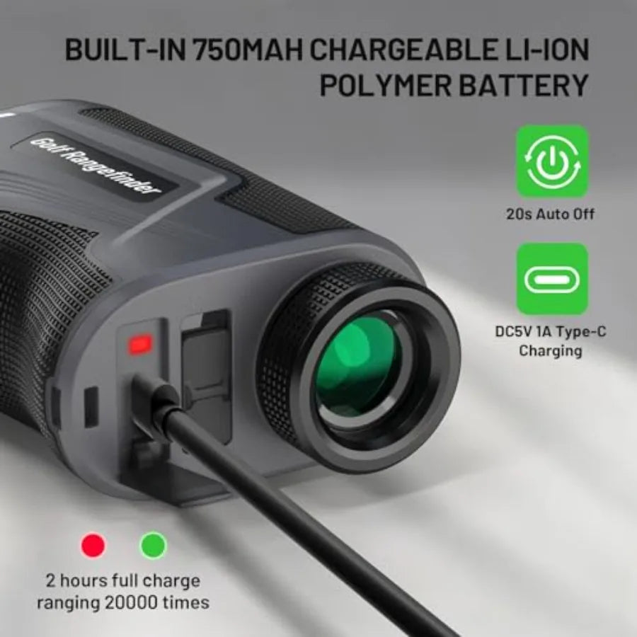 Golf Hunting Range Finder 1102Yards Rechargeable Laser Rangefinder with Slope Magnetic Distance Flag Scan Speed Black