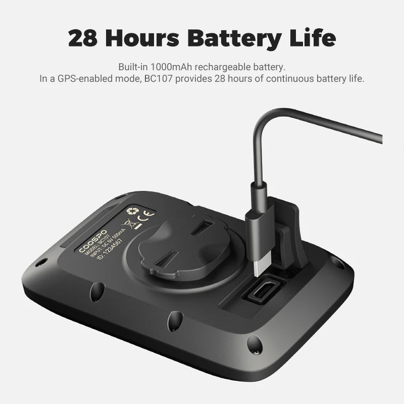 Bike Computer GPS Wireless Bicycle Cycling Odometer Speedometer 2.4"FSTN Bluetooth5.0 ANT+ Waterproof GPS BDS