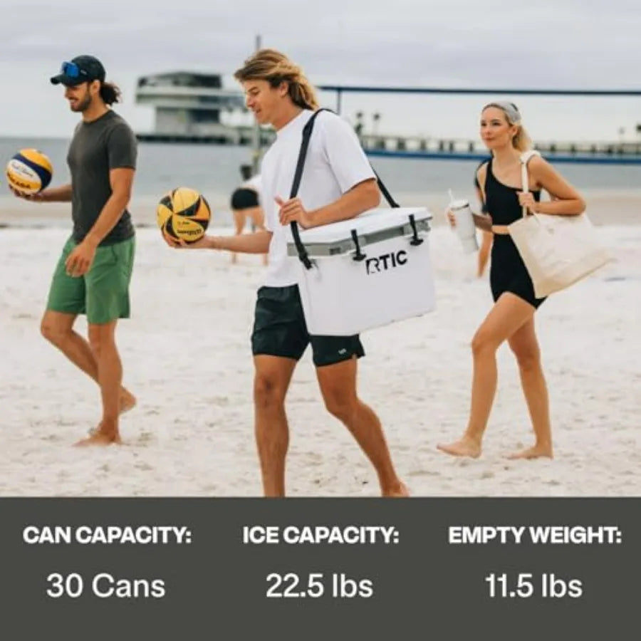 Ultra-Light Hard Cooler Insulated Portable Ice Chest Box for Beach, Camping, Picnic, Fishing, Boat, Barbecue Rotomolded Polyeth