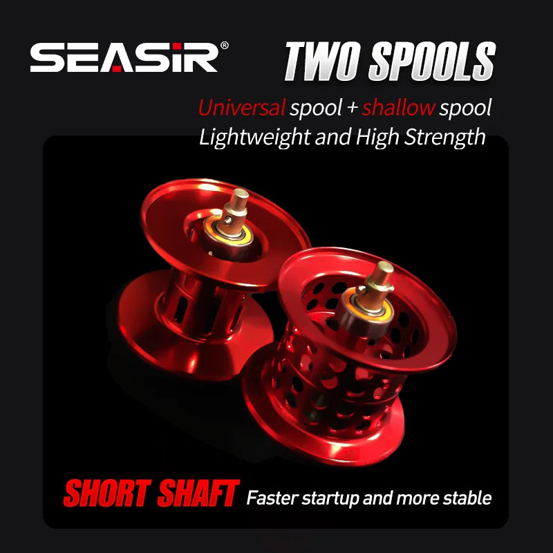 Baitcasting Fishing Reel 146g Ultralight Carbon 11+1 7.3:1 HS Ratio Hybrid Ceramic Bearing Double Spools Seawater
