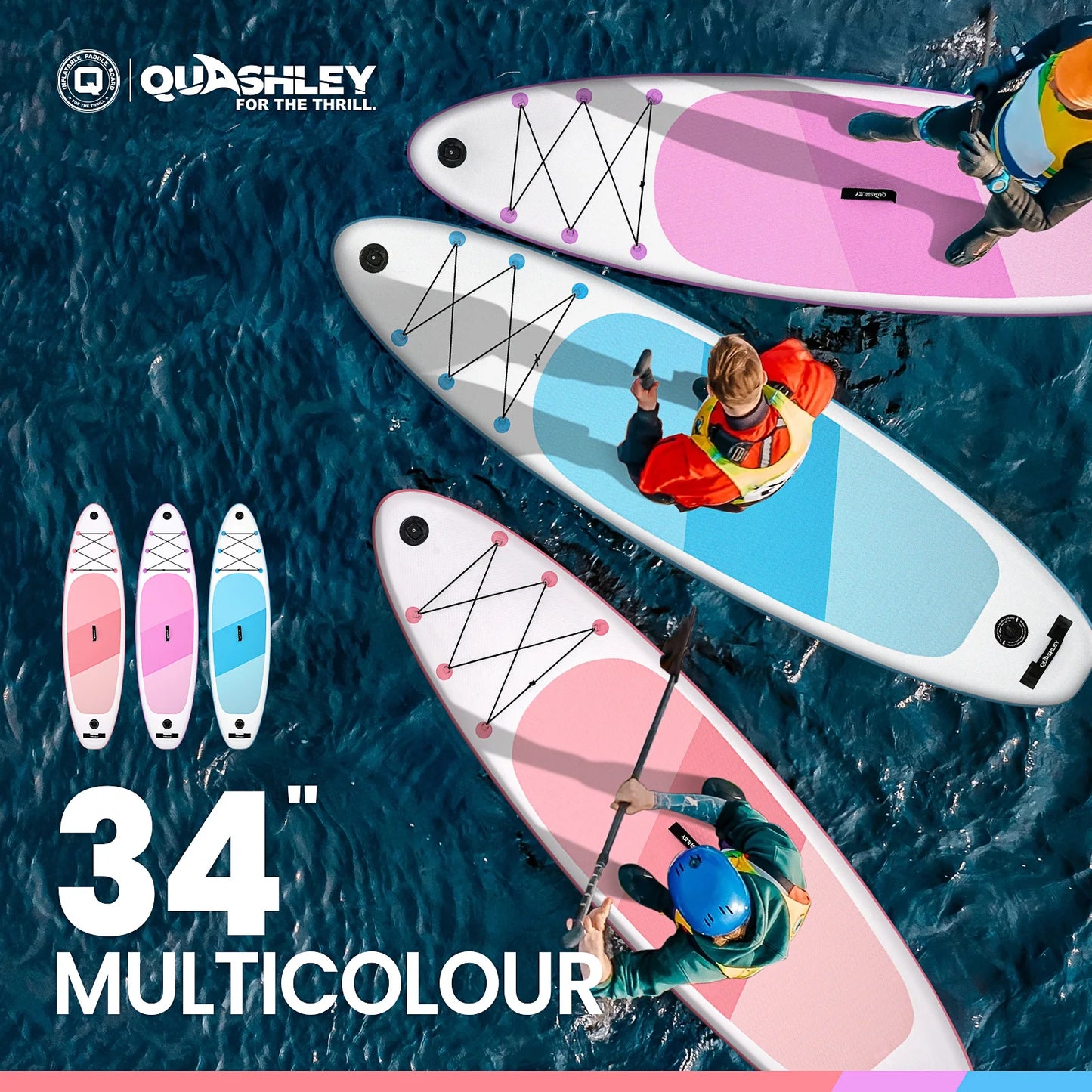 RAYOCON 10FT Inflatable Paddle Board Ultra-Light Stand-Up Paddle Board for All Skill Levels With SUP Accessories