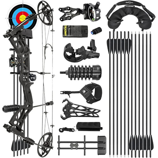 Archery Hunting Compound Bow Kit RTH 3070 LBS Draw Length 23.531 IBO 325FPS Target Shooting Bow with Accessories for Bowfishing
