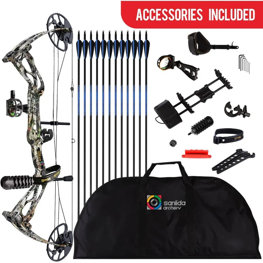 Archery Dragon X8 RTH Compound Bow Package for Adults and Teens with Adjustable Draw Length from 18 to 31 Variable Draw