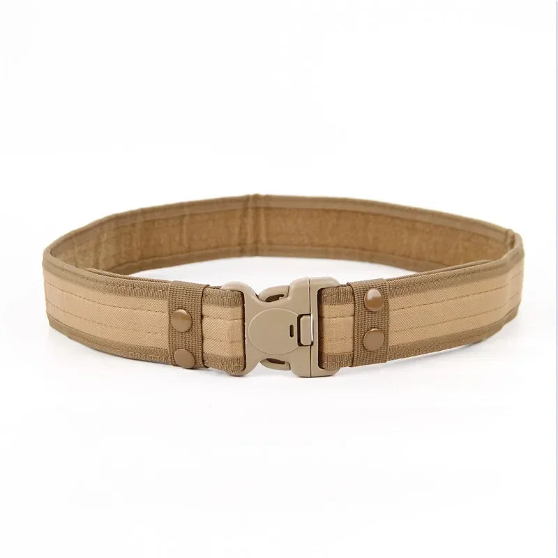 Men's Quick Release Canvas Tactical Belt – Outdoor Camouflage Waist Strap for Hunting, Hiking, and Everyday Use