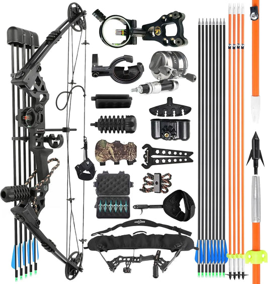 Archery Bowfishing Compound Bow Kit Ready to Fish Kit with Bowfishing Reel, Bow Fishing Arrows Right & Left Handed for Adult/You