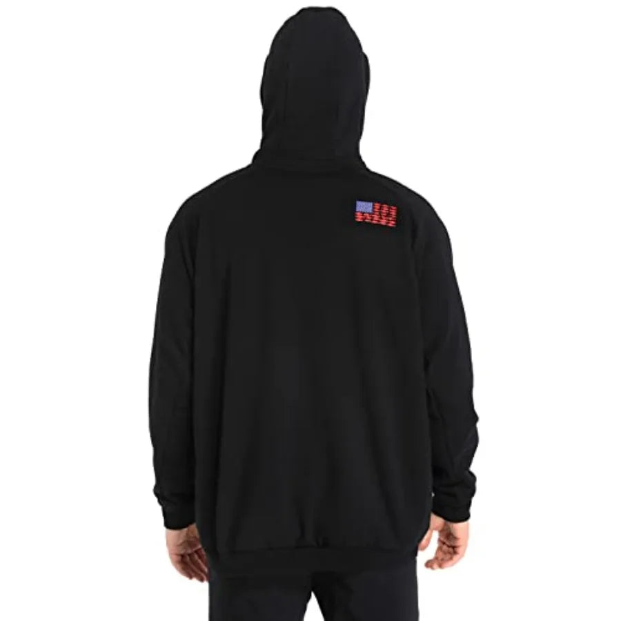 LRD Fleece Hoodie with Mask for Men Built in Gaiter Tactical Fishing Sweatshirt