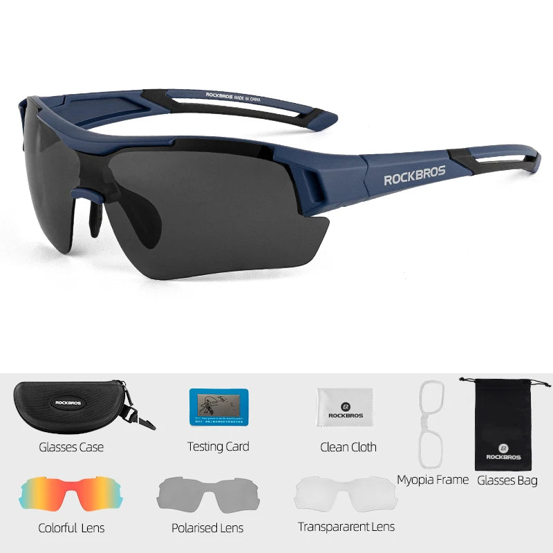 3 Lens Glasses Adjustable Polarized Sunglasses Eyewear Men Women Sports MTB Glasses