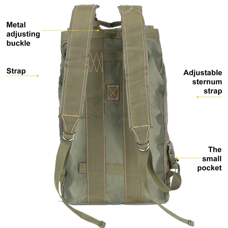 Durable All-purpose Backpack Lightweight Carryall Parachute Bag For Outdoor Hunting Trips Hiking School Carry Adventures