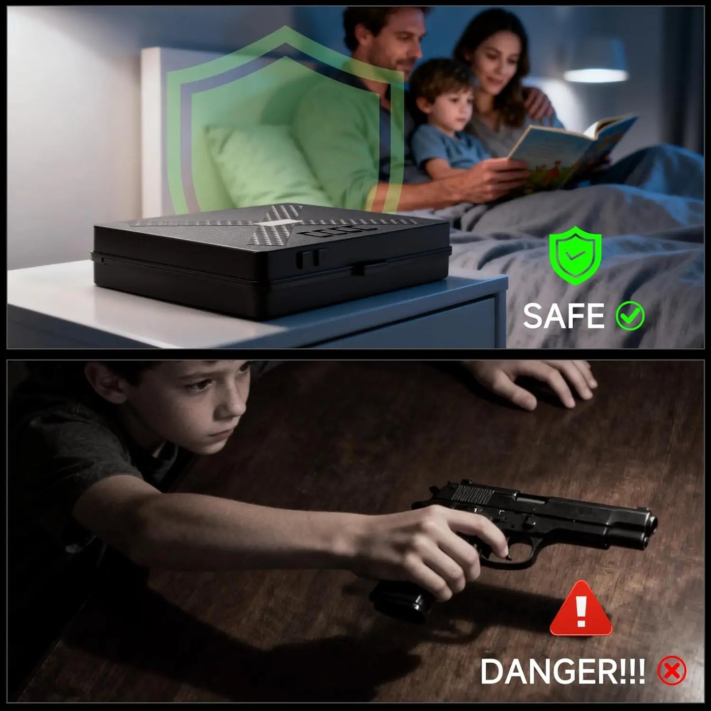 Portable Gun Case with TSA Lock, Quick Access Handgun Safe for Bedside and Car Storage