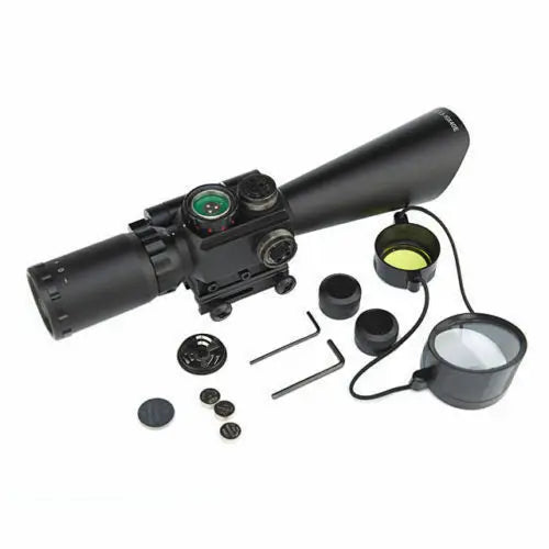 ANS 3.5-10X40E Red/Green Mil-Dot Sight Scope + Tactical Red Mil Dot Laser Sight