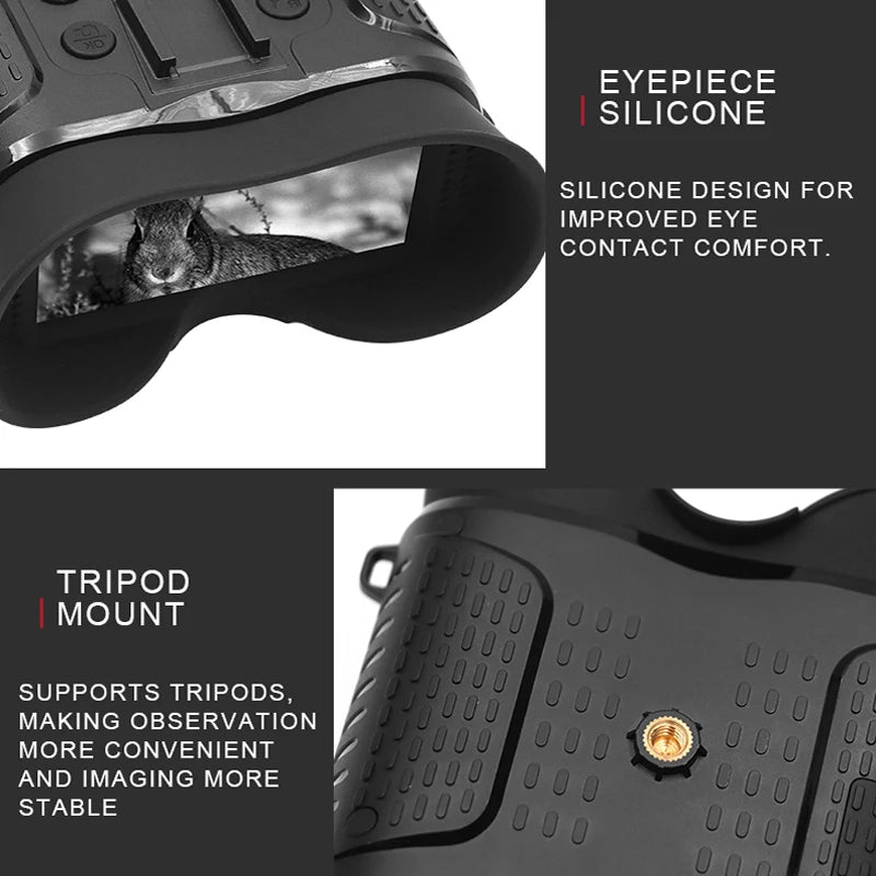 NV8160 Night Vision Binoculars for Adults, Head Mounted Tactical Helmet Night Vision Goggles 8X Digital Zoom for Outdoor Hunting