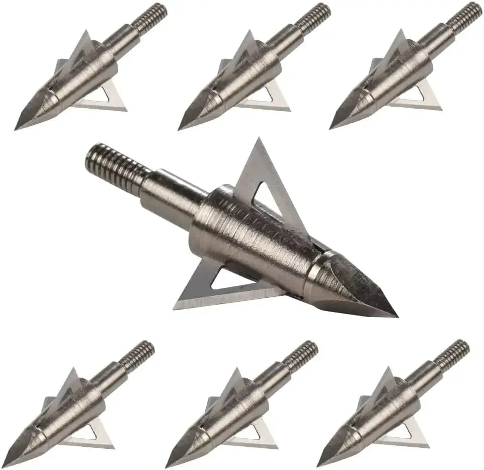 Broadheads 125 Grain Bowhunting Arrow Head 3 Fixed Blades 12 Pack for Crossbows Recurve Compound Bow Arrows
