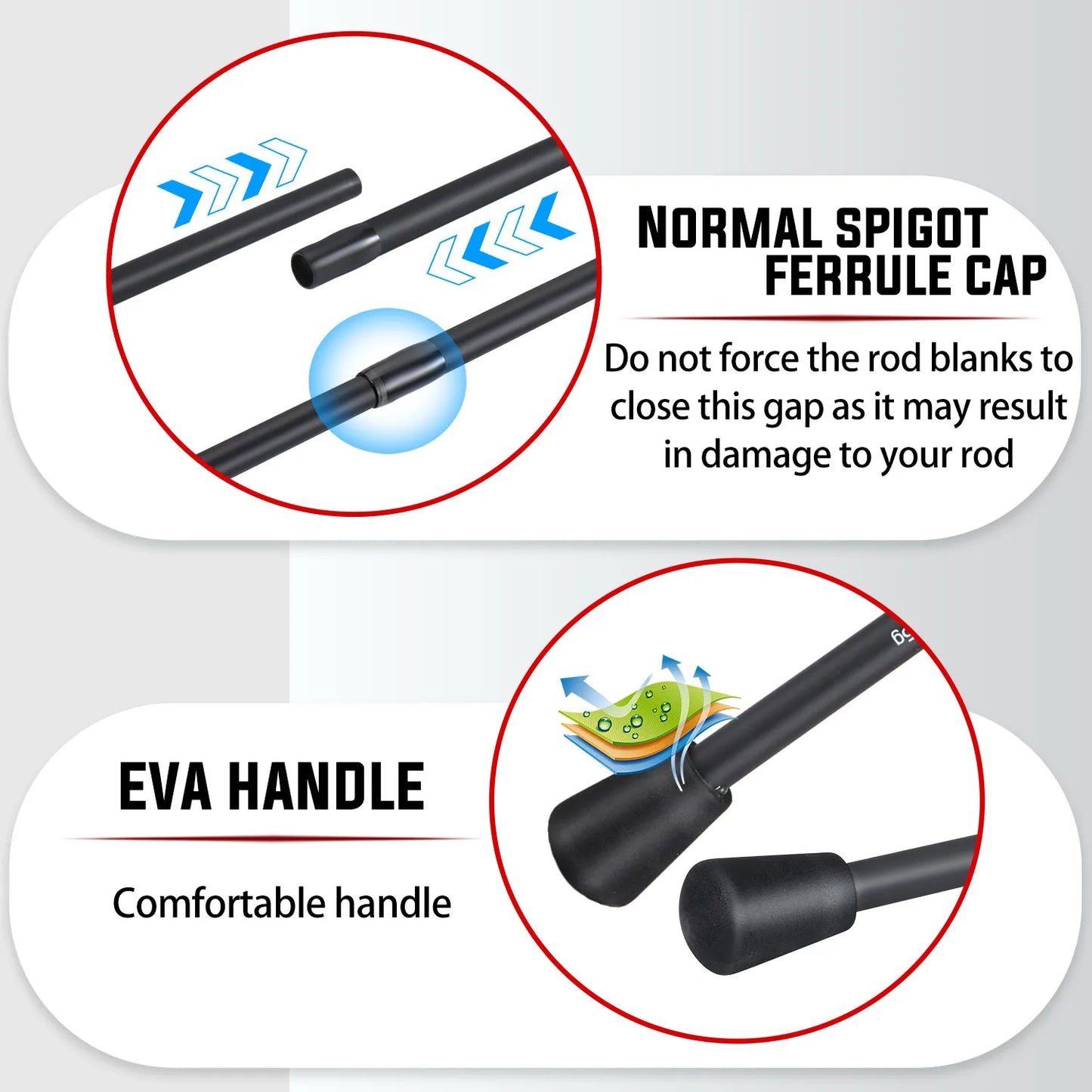 Casting Spinning Fishing Rod 2.1m UltraLight Carbon Fiber Rod Pole 4 Section with EVA Handle 0.8-5g Lure Weight