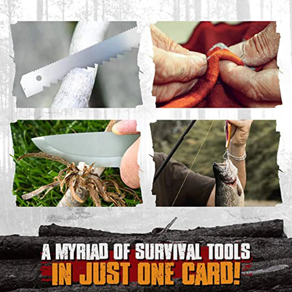 Portable Outdoor EDC Multi Tools Survival Fishing Hook Card for Camping Hiking Fishing Survival Fishing Hook Card