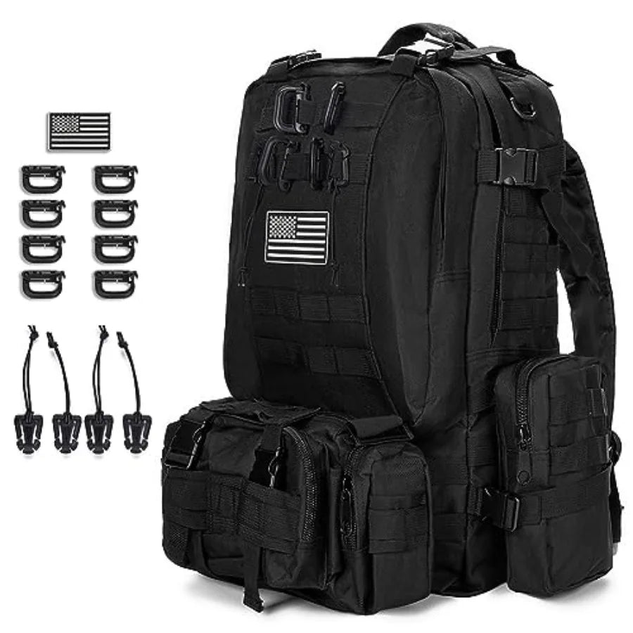 Large Military Tactical Backpack for Men, 40-50L Backpacks for Women, Bug out Bag 3 Days Pack Bags Rucksack with Molle System