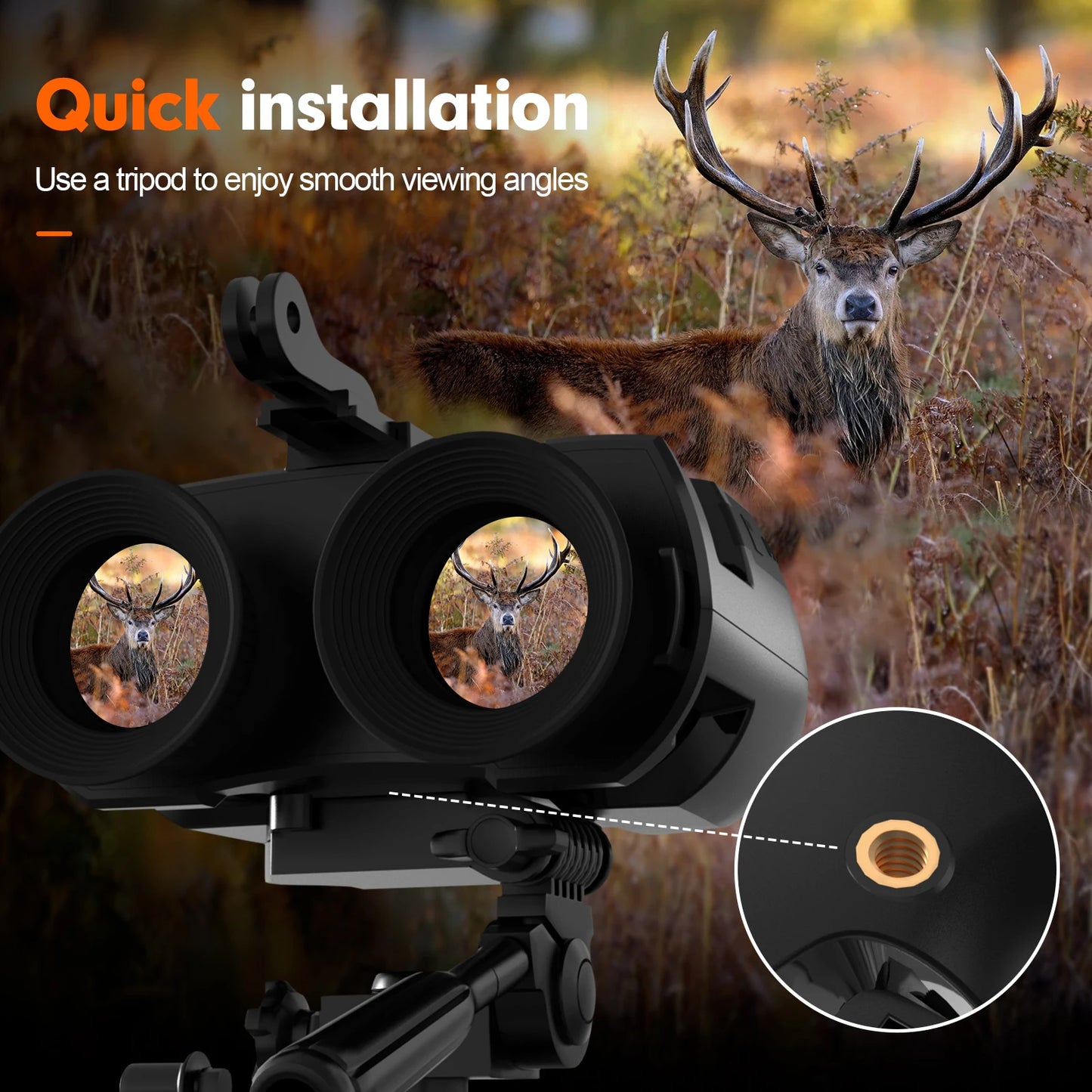 Binoculars Night Vision Goggles,1080P FHD 5X Optical Zoom for Outdoor Hunting Telescope Infrared Night Vision Device