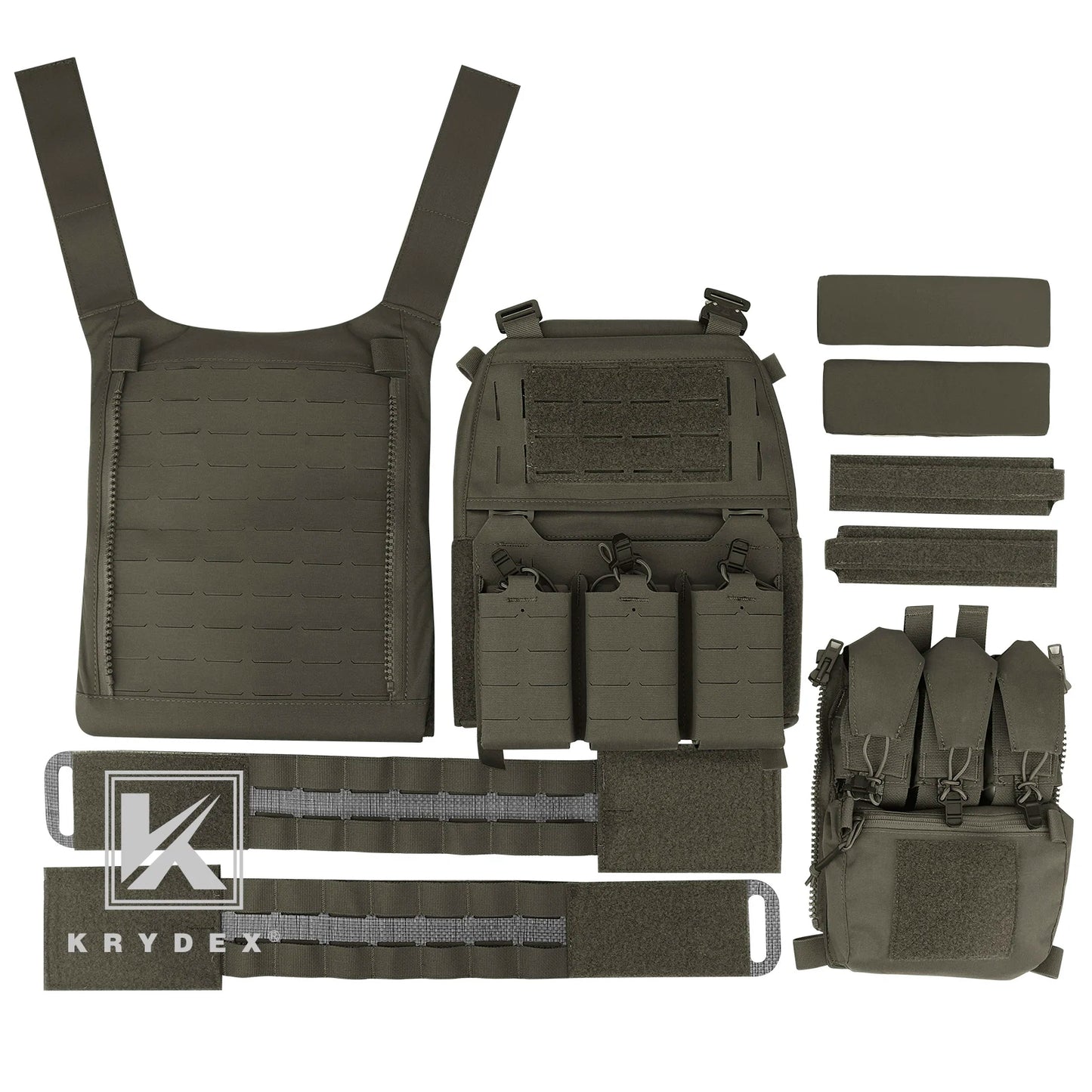 FCPC V5 Plate Carrier Tactical Vest Front Triple Mag Pouch Cobra Buckle Tegris Cummerbund with Backpack Full Set Vest