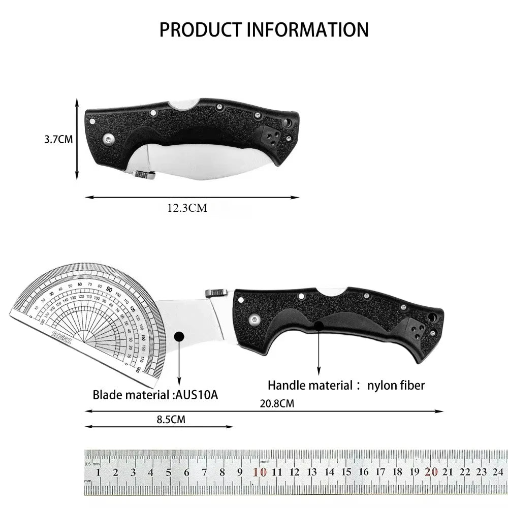 62JM Folding Knife Nylon Fiber Handle AUS10A Blade Outdoor Fishing, Sharp Hunting, Self-defense Multi-functional Tactical Knives