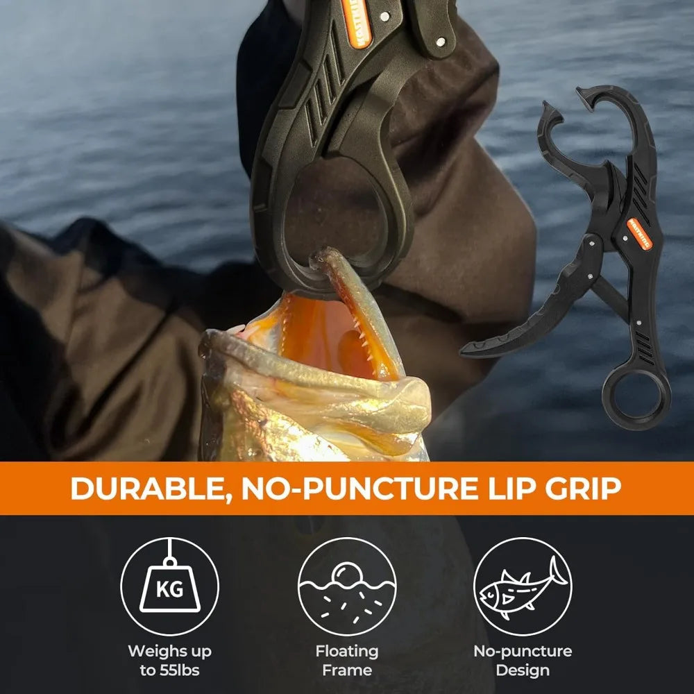 kastking steelstream 8pc fishing tool kit - fishing pliers with lanyard, fillet knife, floating fish lip gripper, fishing braid
