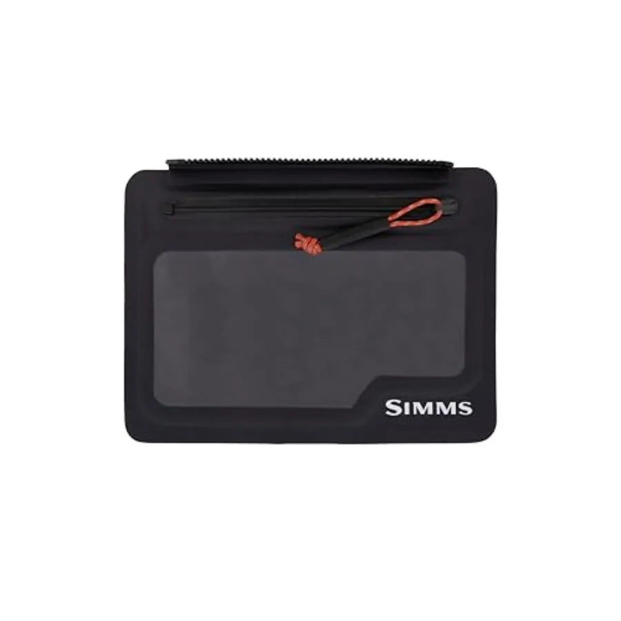 Waterproof wader pouch for fishing, carbon fiber material, black color, lightweight and durable with quick-access design