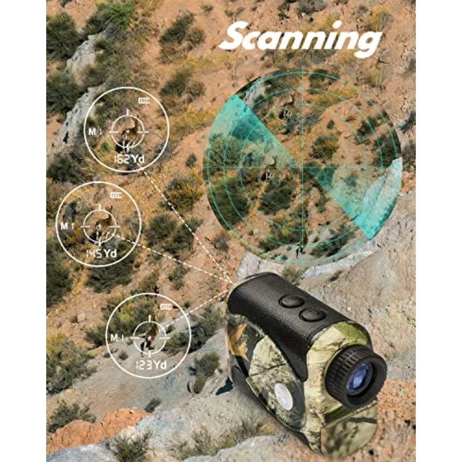Hunting Rangefinder 800/1200 Yards Laser Range Finder with Bow Hunting Mode Angle Height Horizontal Distance Target Lock Vibrat