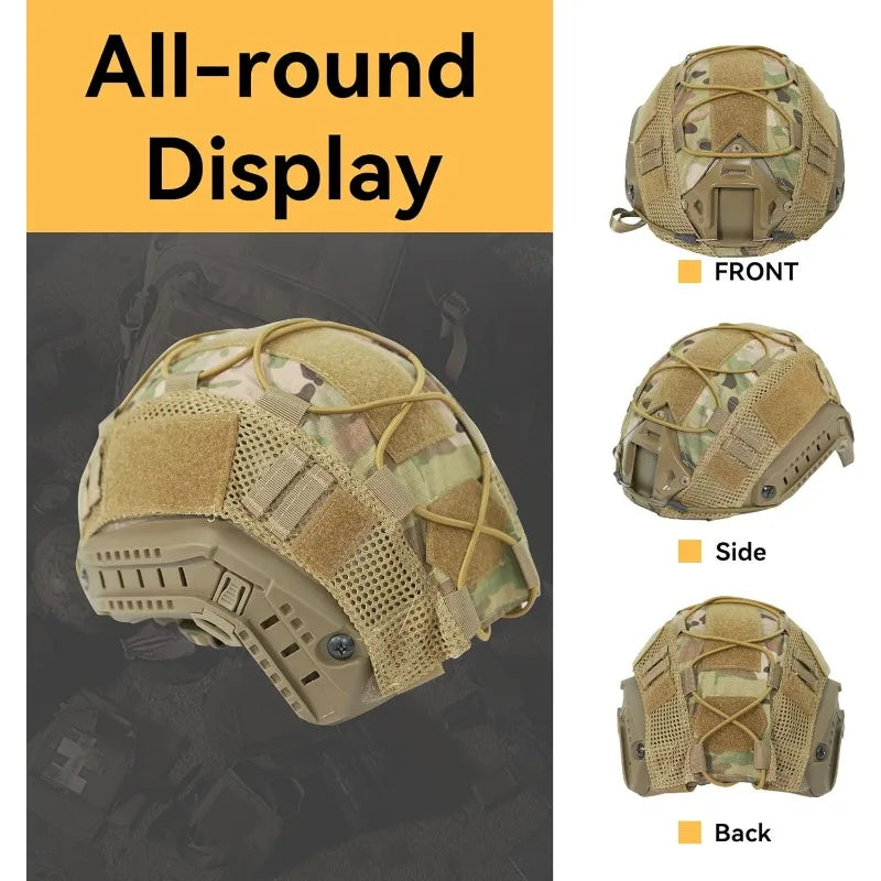 Helmet, Fast PJ Type Tactical Paintball Helmet with Helmet Cover & Buffer Pads